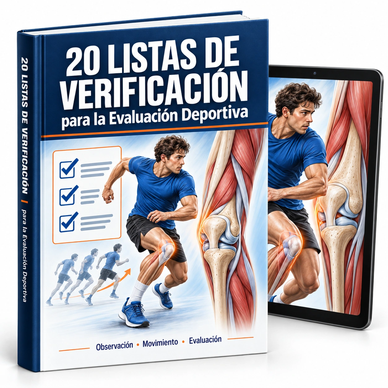 Mockup ilustrativo del recurso digital 20 Listas de Verificación para la Evaluación Deportiva